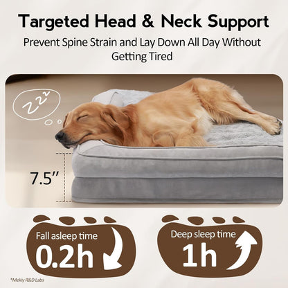 MEKIY Orthopedic Waterproof Dog Bed with Sides for Extra Large Sizes Dogs | Egg Crate Foam, Waterproof Liner, Anti-Slip Bottom, Space-Saving, Perfect for Corners and Sofa Edges, 40 X 40 Inch3