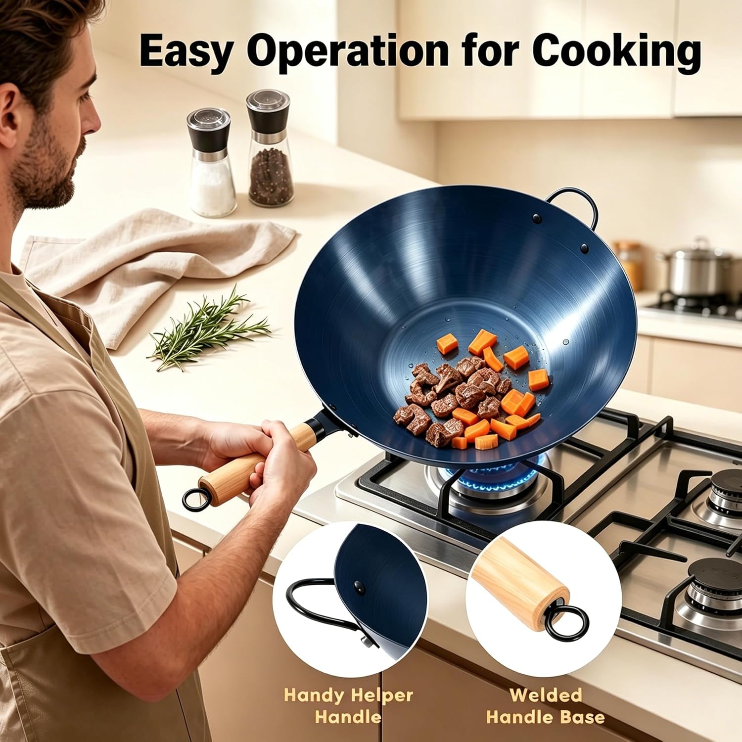 carbon-steel-wok-13-5-woks-stir-fry-pans-nonstick-pre-seasoned-flat-bottom-wok-for-bbq-grill-outdoor-camping-compatible-with-induction-electric-gas-open-fire-deep-blue
