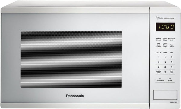 Panasonic Countertop Microwave Oven with Genius Sensor Cooking, Quick 30Sec, Popcorn Button, Child Safety Lock and 1100 Watts of Cooking Power - NN-SU656W - 1.3 Cu. Ft (White) | Child Lock, Sensor Cooking, 30-Second Quick Start1
