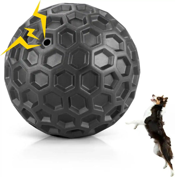 DISSKNIC Indestructible Squeaky Dog Ball, Relieves Anxiety, Cleans Teeth, Interactive Chew Toy for Aggressive Chewers, Dog Toy for Large Breeds, Outdoor Waterproof17