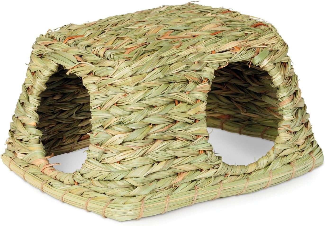 prevue-pet-products-natures-hideaway-grass-hut-small-animal-toy-for-guinea-pigs-rabbits-chinchilla-hamsters-gerbils-mice-woven-hay-grass-natural-hide-explore-toy-medium