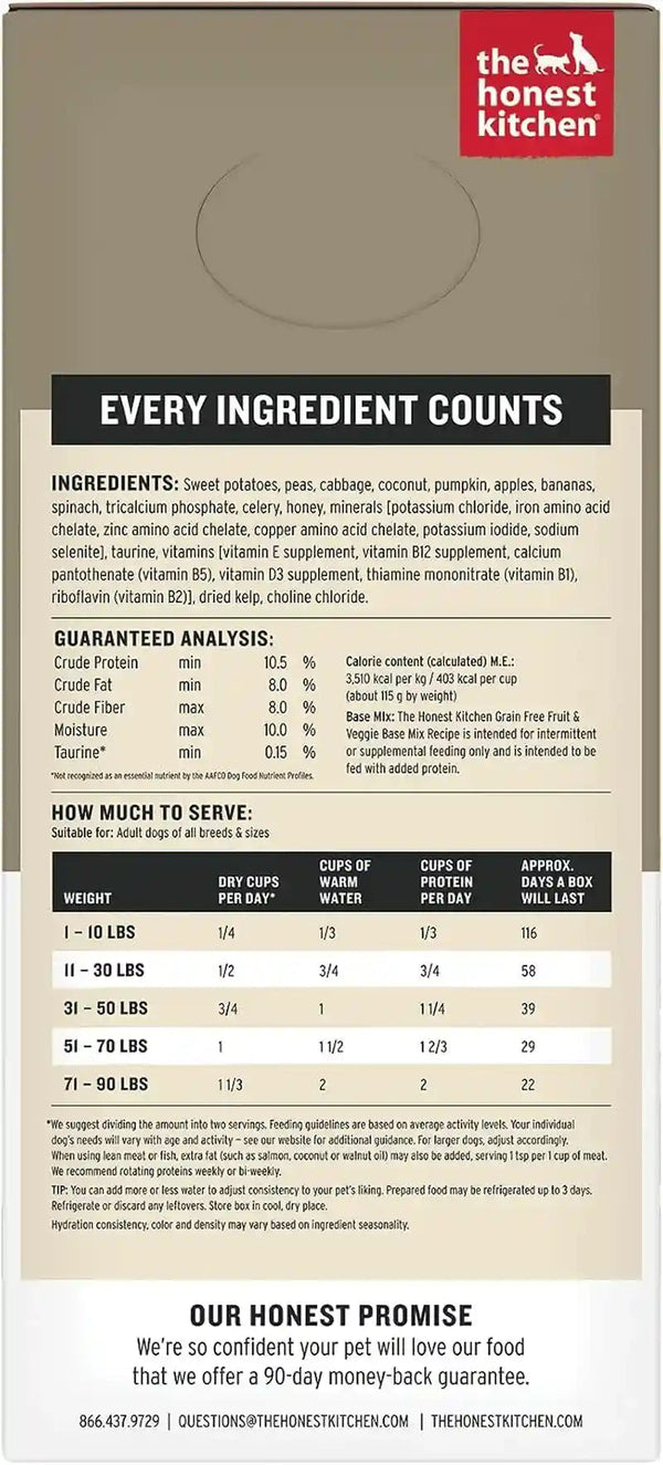 The Honest Kitchen Wholemade Grain Free Dog Food Base Mix, Veggie & Fruit, Human Grade, Easy Homemade Dog Food Starter, Just Add Water, Topper for Dry or Wet Dog Food, 7 Lb Bag Makes 28 Lbs2