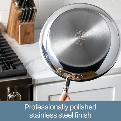 All-Clad D3 Stainless Steel 12" Fry Pan, Made in the USA | the Original Bonded Professional Cookware, Large Frying Pan, Induction Compatible, Oven Safe up to 600F8