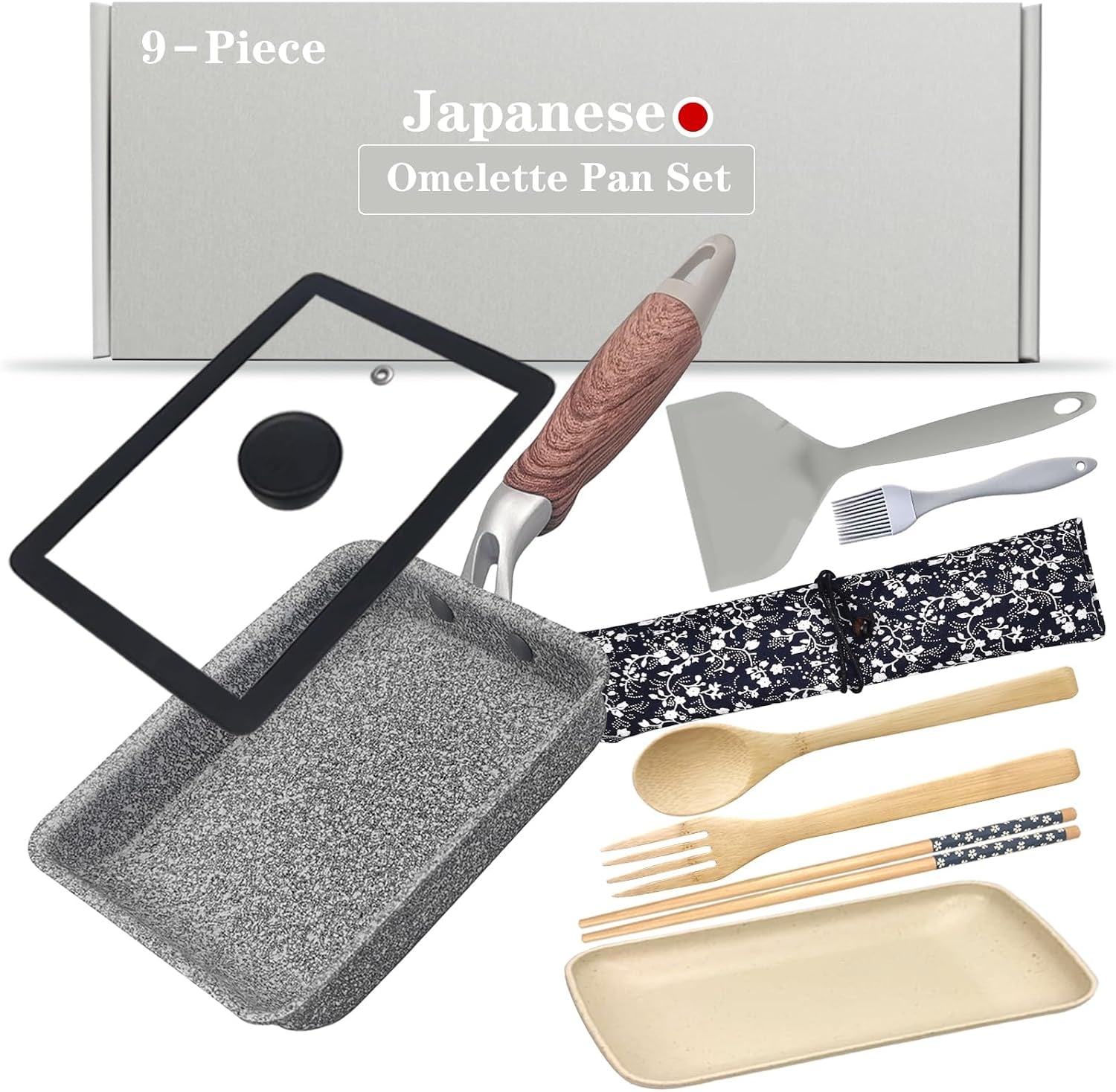 9pcs-tamagoyaki-pan-set-japanese-omelette-pan-nonstick-with-lid-square-japanese-egg-skillet-rectangle-7x5-grey