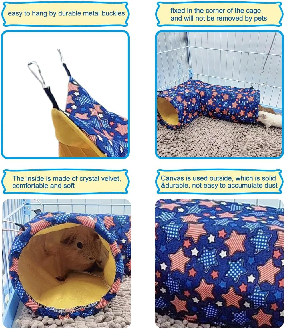 eaedmy-guinea-pig-rat-ferret-hammock-small-animal-corner-tunnel-tubes-bed-for-hedgehog-piggy-chinchilla-hideout-toys-and-cage-accessories