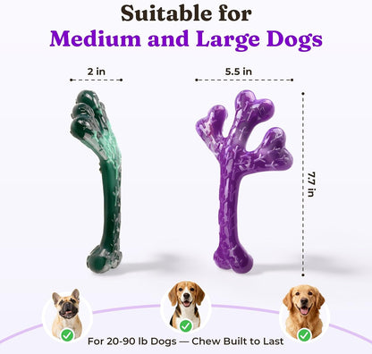 Frienhund 2-Pack Indestructible Dog Chew Toys for Aggressive Chewers | Textured Cactus with Grooves for Peanut Butter & Yogurt, Beef Nylon Bones for Large Dogs 20-90 Lbs, Easy Chew & Long Lasting9