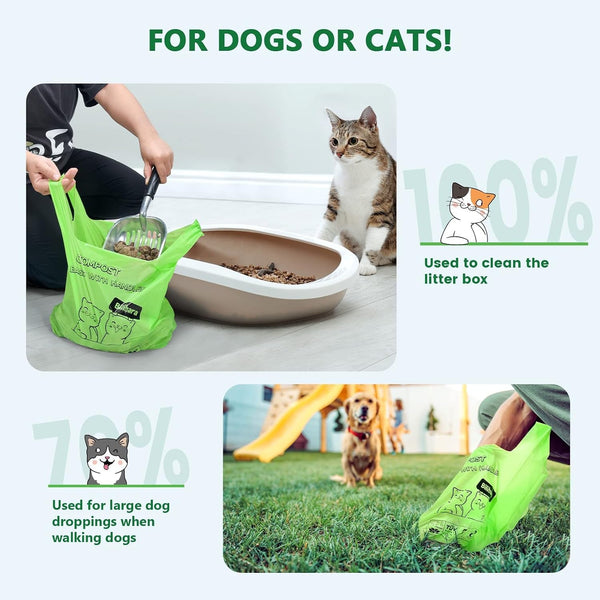 110 Count Biodegradable Poop Bags and 120 Count 15 Liters Cat Litter Bags, Durable Cat Litter Bags for Poop with Handles, Scented Poop Bags for Litter Box, Leakproof Cat Waste Bags4