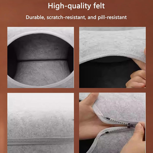 Cat Donut Tunnel Bed for Indoor Cats - Peekaboo Cat Cave, Detachable Felt, Washable, Interactive Play & Cozy Rest Space for Multiple Cats (Dark Gray)3