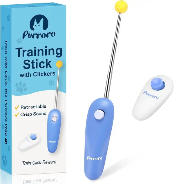 Cat Training Clicker Kit – Includes Finger Clicker and Target Stick – Perfect for Positive Reinforcement, Behavior & Obedience Training Indoors & Outdoors – Suitable for Dogs, Birds & Small Pets1