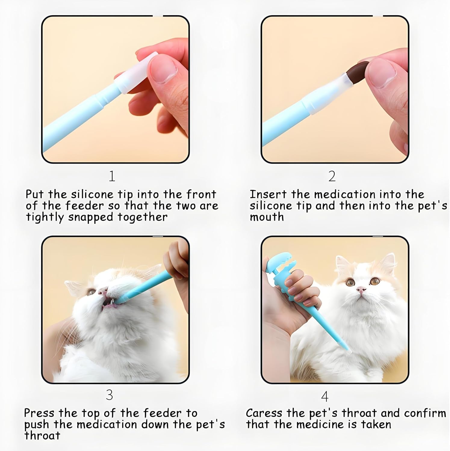 dinosaur-pet-pill-shooter-for-cats-and-dogs-soft-silicone-tip-medicine-dispenser-for-pills-capsules-reusable-animal-pill-gun-pet-pill-dispenser-2-silicone-tips-for-cats-puppies-and-small-animals-medicine-pill-pusher