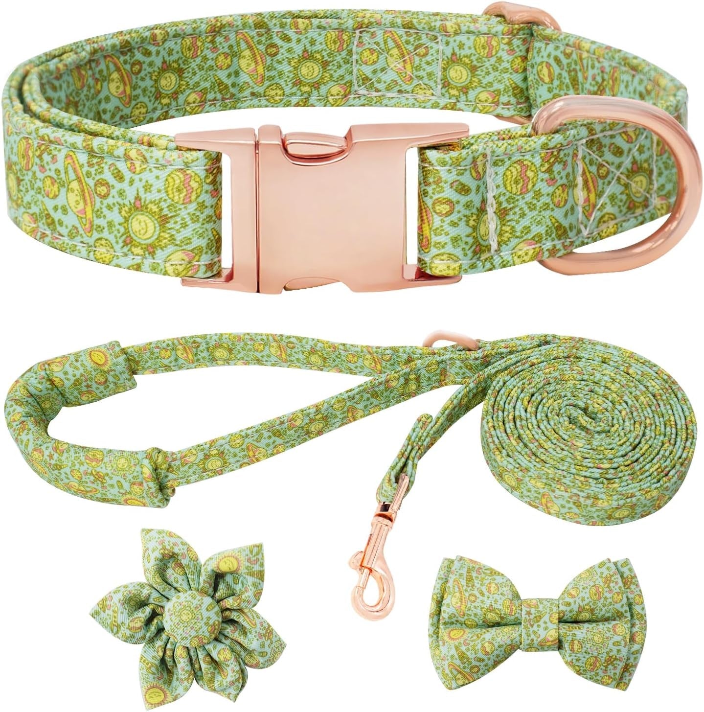 dog-collar-and-leash-set-girls-adjustable-puppy-collars-with-floral-bow-tie-for-small-medium-large-female-dogs-orange-flower-s