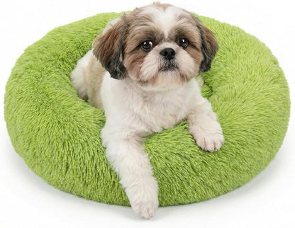 Small Calming Dogs Bed for Small Dogs Anti-Anxiety Machine Washable Fluffy Luxury Anti-Slip Waterproof Mute Base Warming Cozy Soft Pet Puppy round Bed23