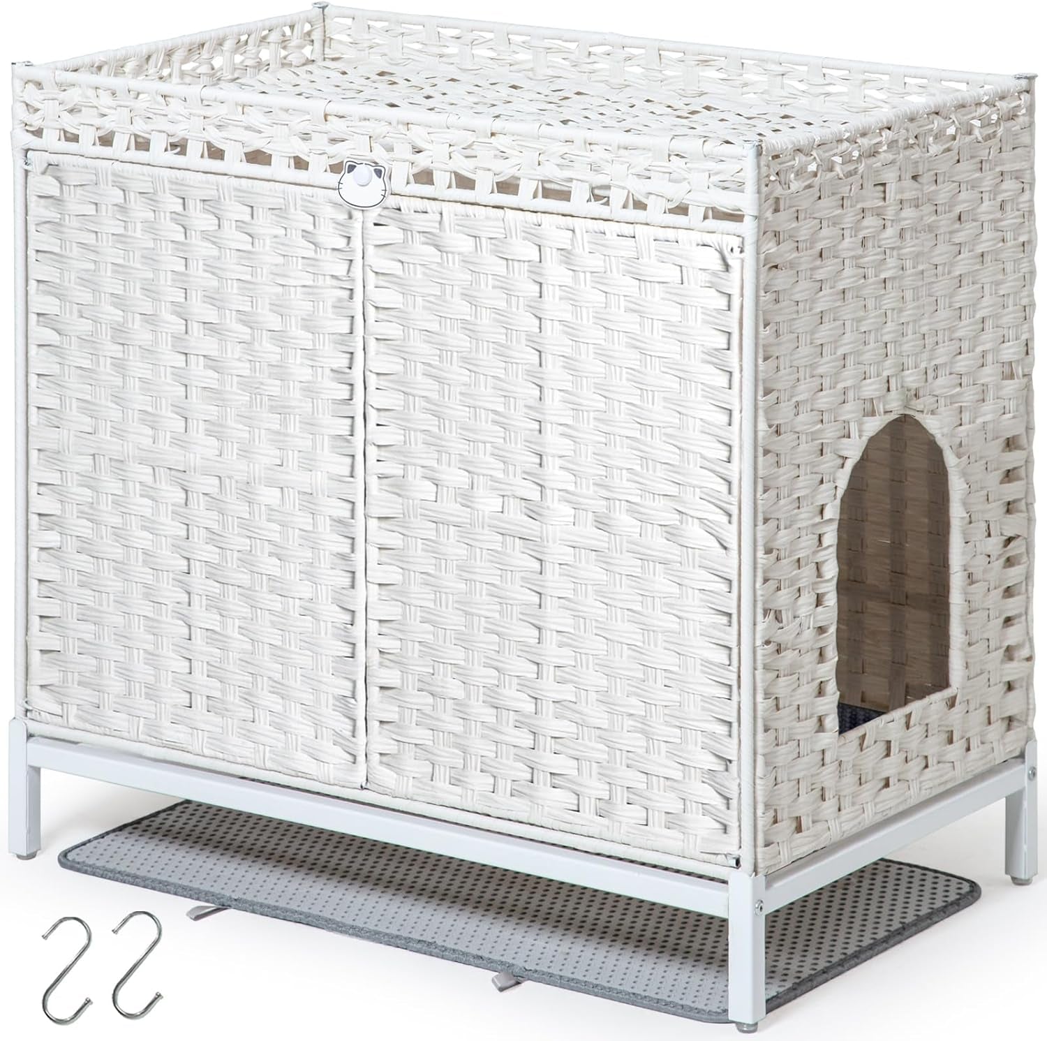 setvson-cat-litter-box-enclosure-furniture-rattan-pe-kitty-house-natural-handwoven-pe-rattan-with-2-soft-mats-heightened-metal-feet-2-s-hooks-30-3-x-18-3-x-28-in-spacious-interior-kitty-cabinet