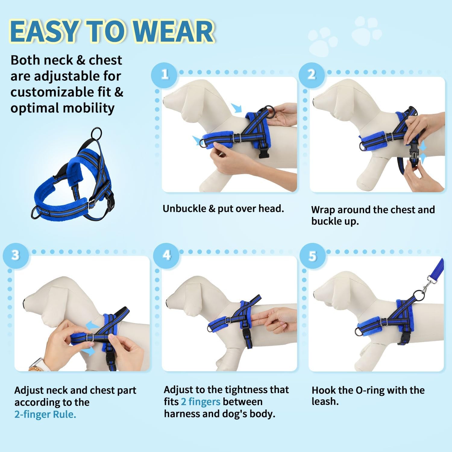 lukovee-no-pull-dog-harness-and-leash-set-soft-padded-small-dog-harness-neck-chest-adjustable-reflective-vest-puppy-harness-with-4ft-lightweight-anti-twist-dog-leash-for-small-dogs-xs-blue