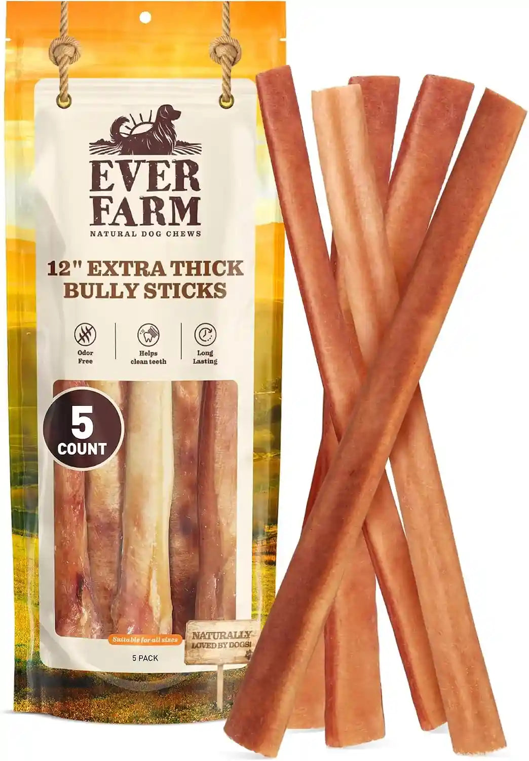 pet-odor-free-standard-bully-sticks-12-5-pack-100-grass-fed-beef-pizzle-dog-chews-fully-digestible-long-lasting-dental-treats