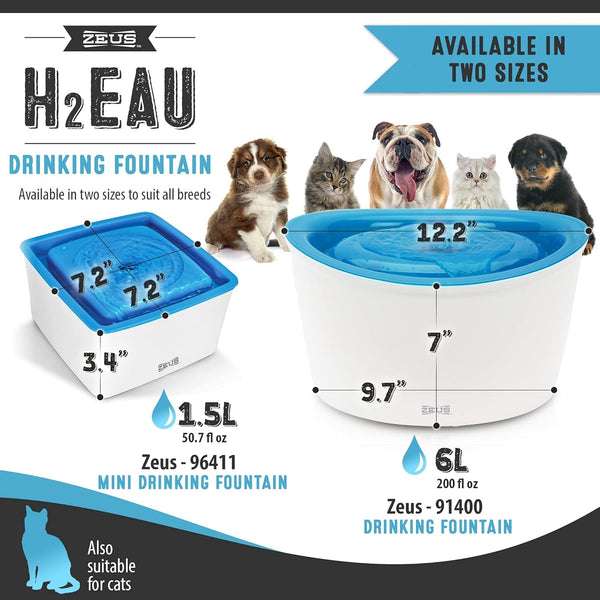 Zeus Fresh & Clear Elevated Dog and Cat Water Dispenser, Large Drinking Water Fountain with Purifying Filter, 6L Capacity, 1 Count (Pack of 1) | Large Drinking Water Fountain with Purifying Filte7