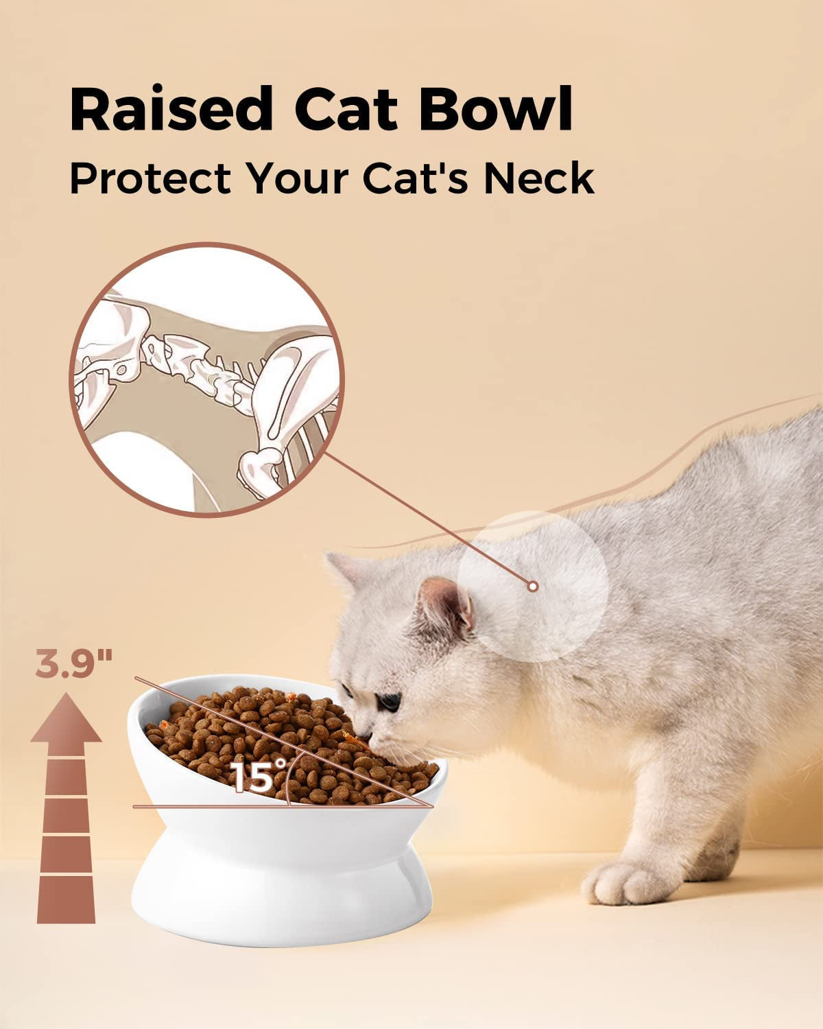 loejan-elevated-cat-food-bowl-5-oz-ceramic-raised-and-tilted-water-bowl-anti-vomiting-and-protect-pets-spines-dishes-for-small-dog-fat-faced-cat-kitten-white-1-pack