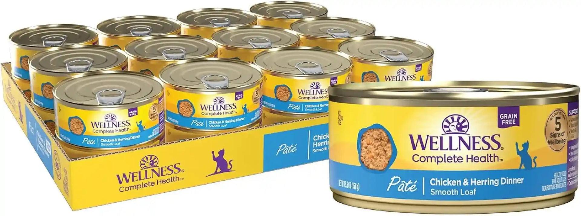 wellness-complete-health-pate-adult-canned-wet-cat-food-natural-protein-rich-grain-free-chicken-entree-recipe-3-oz-pack-of-24-cans