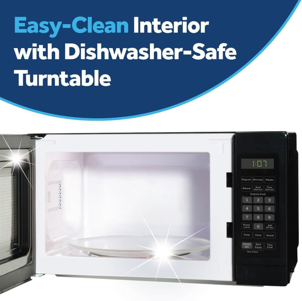 GE Countertop Microwave Oven, 700 Watt, 0.7 Cu. Ft., Black, GCHK07N1WBB | 4 Convenience Cook Settings, One-Touch Controls, Child Lock Technology, Glass Turntable, for Kitchen, Dorm, Office, Apartment9
