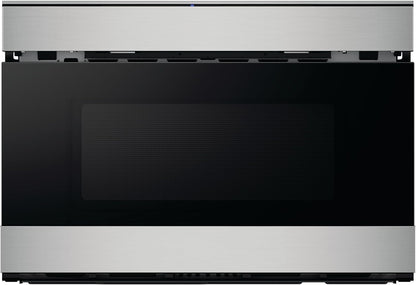 Sharp SMD2489ES 24 In. 1.2 Cu. Ft. Built-In Smart Microwave Drawer Oven | Easy Wave Open, Concealed Glass Touch Control Panel, Works with Alexa Certified, Edge to Edge Black Glass, Stainless1