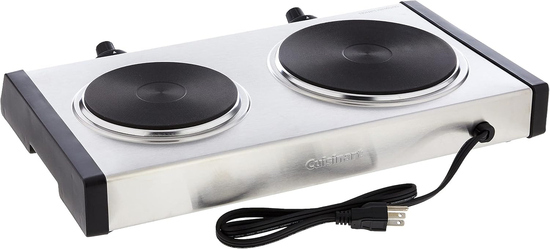 cmw-70-stainless-steel-microwave-oven-silver-cast-iron-double-burner-11-5l-x-19-5w-x-2-5h-silver
