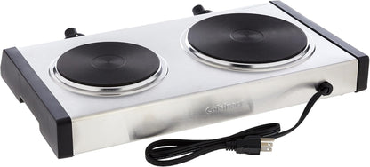 CMW-70 Stainless Steel Microwave Oven, Silver & Cast-Iron Double Burner, 11.5"(L) X 19.5"(W) X 2.5"(H), Silver6