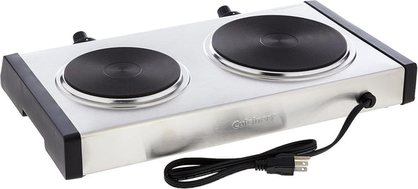 CMW-70 Stainless Steel Microwave Oven, Silver & Cast-Iron Double Burner, 11.5"(L) X 19.5"(W) X 2.5"(H), Silver6
