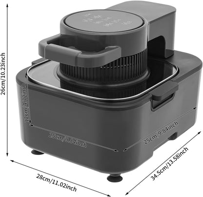 9L Large Capacity Air Fryer with Clear Lid, 1350W Touchscreen for 360° Even Cooking, 6-In-1 Airfryer Toaster Oven with Preheat and Keep Warm, Dishwasher Safe Basket, Black3