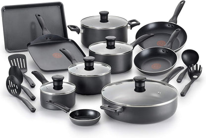 Everything in Kitchen Total Nonstick Diswasher Safe Pots and Pans Cookware Set, 20-PC, Black1