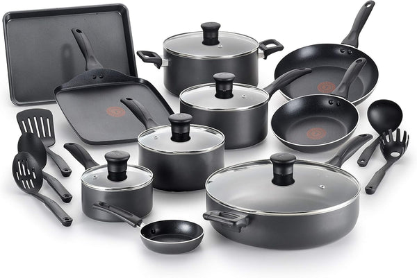 Everything in Kitchen Total Nonstick Diswasher Safe Pots and Pans Cookware Set, 20-PC, Black1