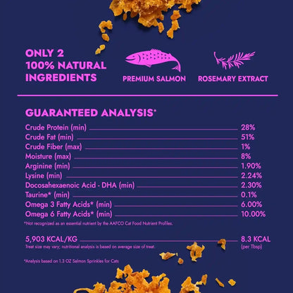 Finfare Freeze Dried Cat Food Toppers, Salmon Sprinkles, Grain Free Meal Toppers for Cats to Support Taste & Nutrition - High Protein & Omega-3S, Crafted in USA, 1.3Oz6