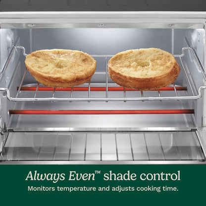 Toaster Oven Broiler, 1800W Countertop Design, 0.5 Cu. Ft. | Custom Classic Small Toaster Oven, Nonstick Interior & Shade Control Settings, Fits 11” Pizza & 4 Bagel Halves, TOB-40NNAS4