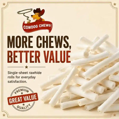 Cowdog Chews 5-6 Inches Rawhide Retriever Roll - Chewing Dog Treat, 100% Natural - Natural Grass Fed Livestock Sourced (50 Pack)3
