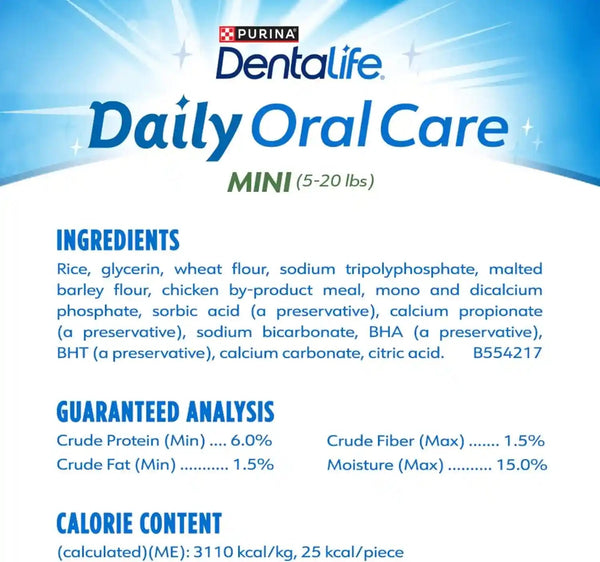Dentalife Daily Oral Care Dog Treats for Small Dogs 5-20 Lbs., Chewy Dental Treat to Freshen Breath and Fight Tartar, Chicken Flavor, 17.1 Oz., 58 Chews - 58 Ct. Pouch5