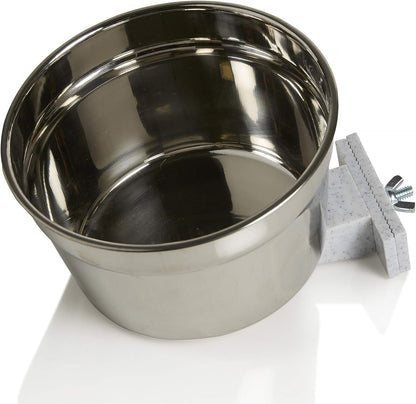 Lixit® Stainless Steel Kennel Food or Water Bowl - Non Spill Hanging Removable Crate Bowls - Carrier Cage Dish for Dogs or Cats for Feeding and Drinking (Stainless Steel, 20 Ounce)5