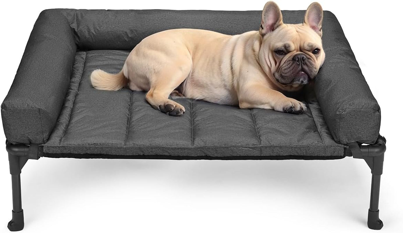 veehoo-outdoor-elevated-dog-bed-with-waterproof-bolster-cushion-cooling-raised-dog-bed-with-removable-washable-mat-topper-breathable-mesh-dog-couch-cot-for-indoor-outdoor-42-large-black