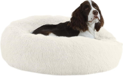 Bunlitent 39 Inch Calming Dog Bed, Donut Dog Bed for Large Sized Dog, Grey | Plush Anti-Anxiety, Donut Shape, Warming Cozy, round Cuddler Nest, Soft Cute,Marshmallow Cuddler Nest Pet Bed9
