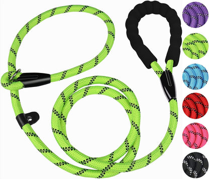 Dog Leash, 6 FT Heavy Duty Dog Leashes, Durable Premium Quality Strong Rope Slip Leash with Comfortable Padded Handle and Highly Reflective Threads for Small Medium and Large Dogs. (Black)17