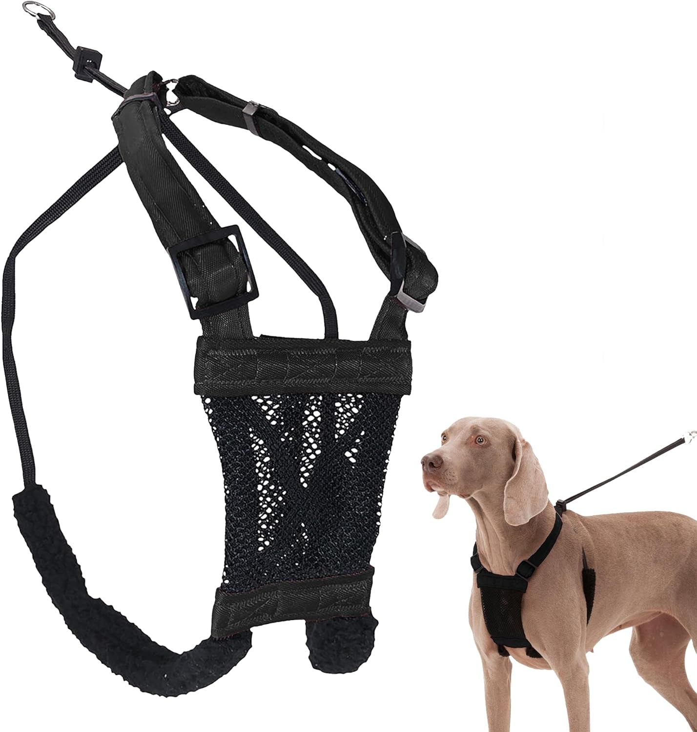 sporn-no-pull-dog-harness-durable-nylon-mesh-harness-for-large-dogs-no-choke-design-padded-restraint-sleeves-adjustable-fit-easy-on-off-large-xl-for-extra-large-breeds-black