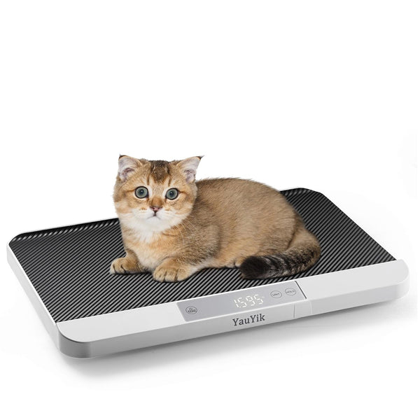 Yauyik Digital Pet Scale, Baby Scale with Non-Slip Mat, up to 40Kg, Black | High Precision Puppy Whelping Scale for Kittens, and Crawl Pet, 5 Units, LED Display, Hold Function（Batteries Included）10