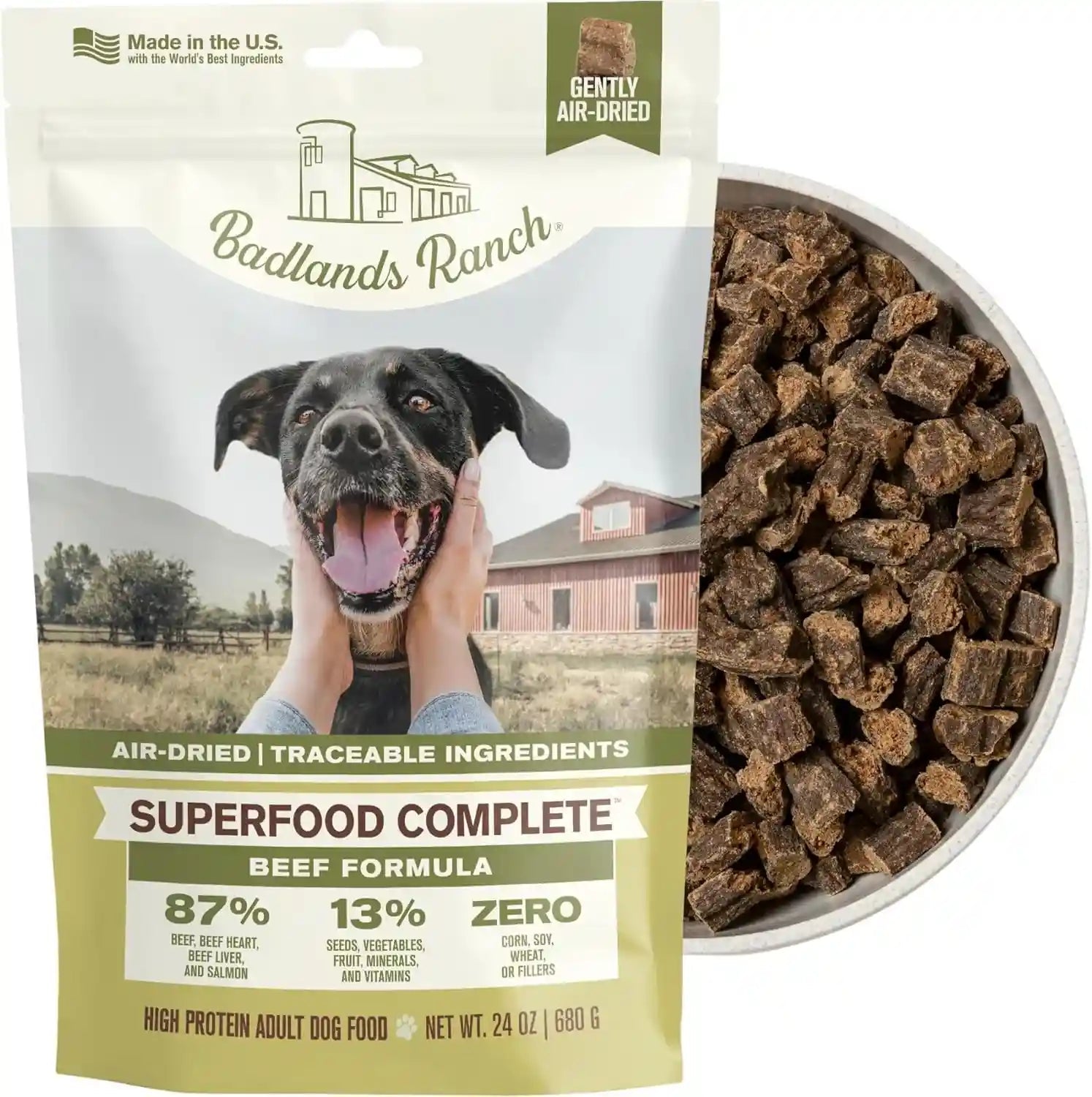 badlands-ranch-by-katherine-heigl-superfood-complete-air-dried-beef-dog-food-high-protein-with-superfoods-for-daily-wellness-consistent-nutrition-24-oz