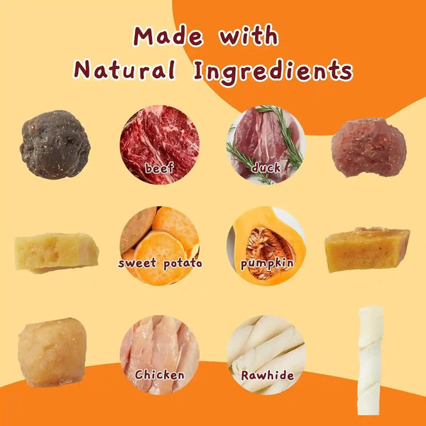 Jungle Calling Multi-Flavor Dog Kabob Treats, Edible Rawhide Stick, 10.6 Oz | Premium Snacks for Medium & Large Dogs, Made with Chicken, Duck, Beef, Sweet Potato and Pumpkin, Perfect for Special Moments4