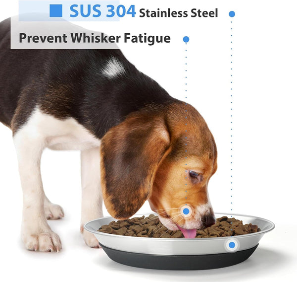 2 Packs Premium Stainless Steel Dog Bowls - Non-Slip, 2.5 Cups Capacity, Durable and Safe for Your Beloved Pet2