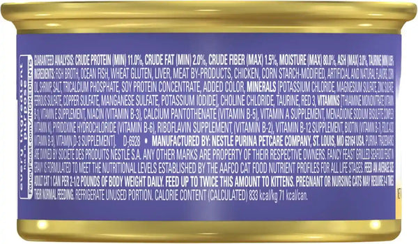 Purina Fancy Feast Grilled Wet Cat Food Seafood Feast in Wet Cat Food Gravy - (Pack of 24) 3 Oz. Cans9