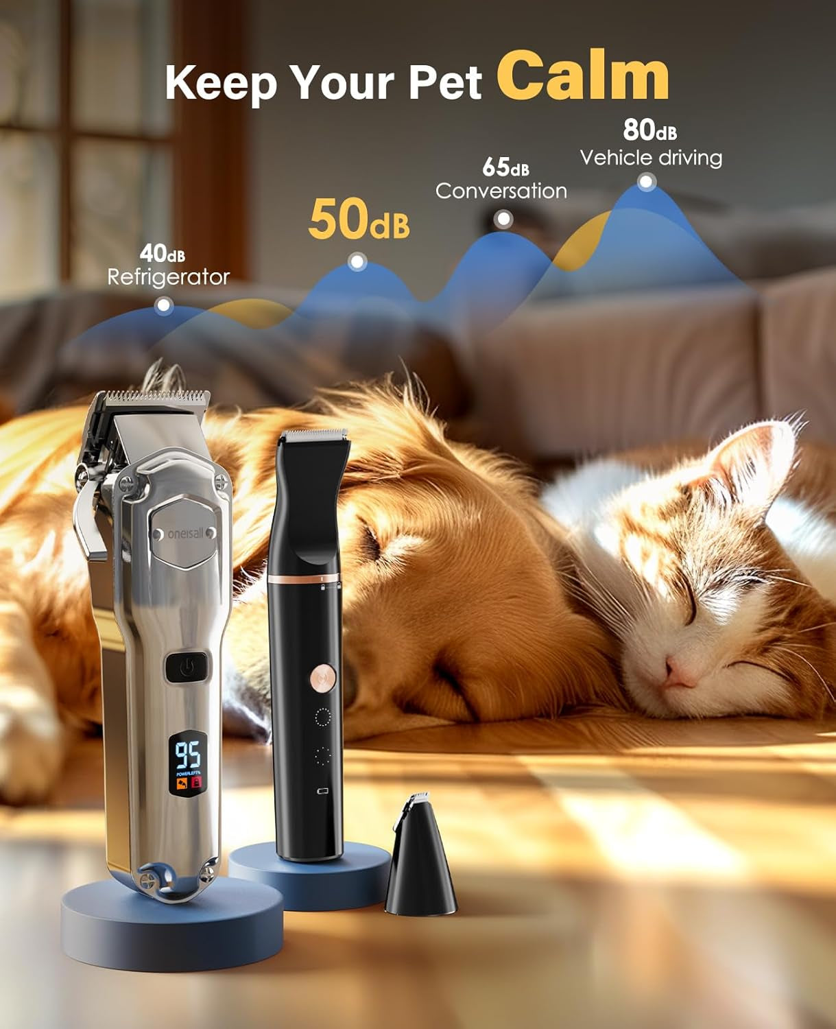 oneisall-dog-grooming-kit-for-thick-matted-hair-with-stainless-steel-blade-powerful-motor-dog-clippers-paw-trimmers-ipx7-waterproof-low-noise-cordless-long-battery-life