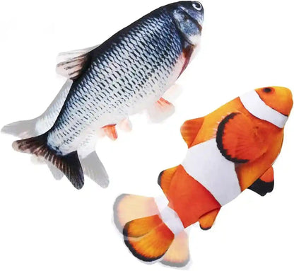 Tocirelo Cat Toys Flopping Fish with Catnip, Moving Cat Toy Interactive for Indoor Cats, Kitten Kicker Floppy Dog Toy, 11" Electric Realistic Plush Wiggle Fish for Kitty Exercise13