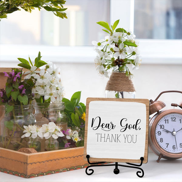 Home Decor, Farmhouse Shelf Table Decor, Christian Office Home Décor Accents for Living Room Mantle Coffee Bar Bookshelf Kitchen Entryway (B20)3