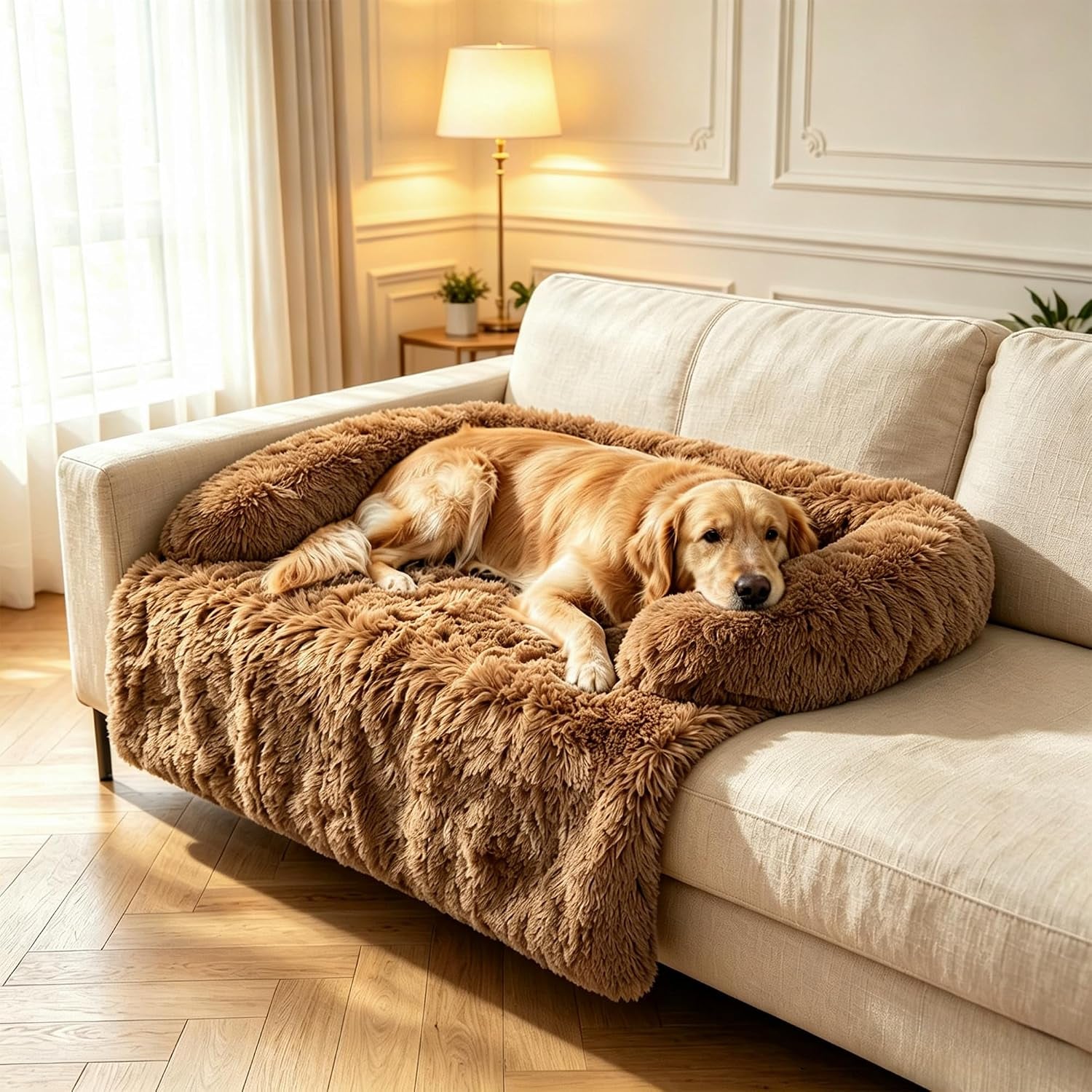 calming-dog-bed-for-couch-thickened-plush-dog-mat-with-raised-bolster-washable-pet-sofa-bed-furniture-protector-non-slip-dog-couch-cover-for-small-medium-large-dogs-cats-dark-gray-x-small