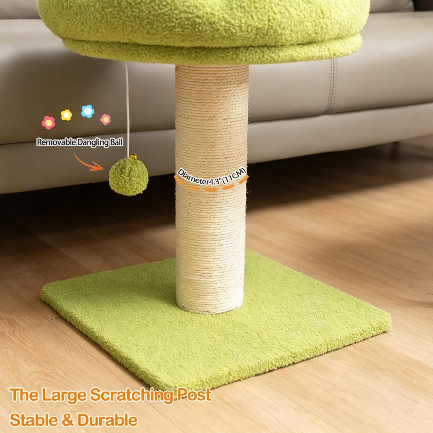 flower-cat-scratching-post-for-indoor-cats-scratcher-with-bed-comfortable-removable-perch-cute-cat-tree-with-dangling-ball-sisal-scratching-post-simple-assembly-stability