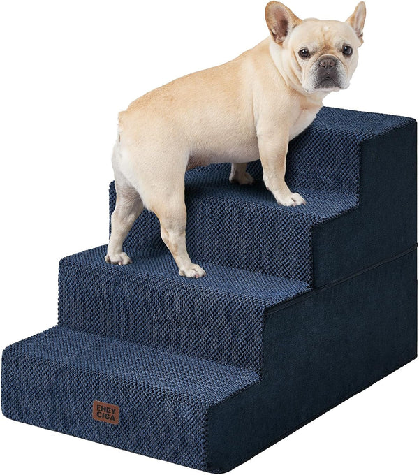 EHEYCIGA Dog Stairs for Bed 18" H, Dog 4-Steps for High Bed, Olive Green | Pet Steps for Small Dogs and Cats, Non-Slip Balanced Pet Ramp Indoor35